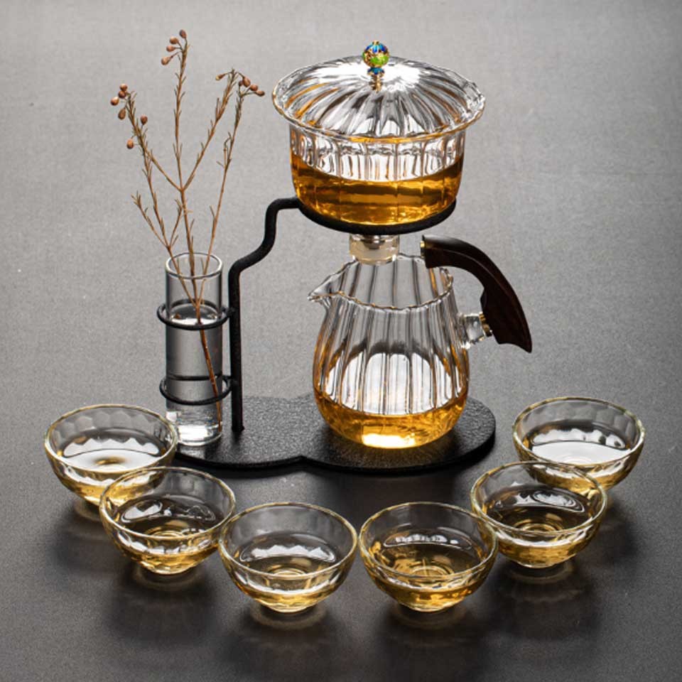 Semi-automatic Tea Maker Glass Kung Fu Tea Set