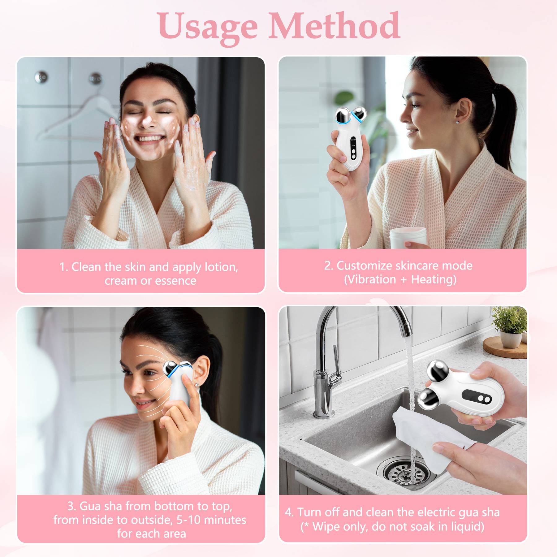 Anti Aging And Wrinkles Microcurrent Facial Device, Boost Skin Care Absorption