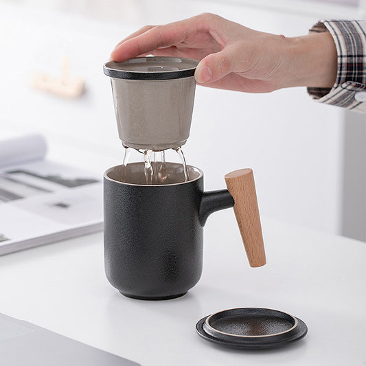Ceramic Office Cup Tea With Cover Filter Tea Cup