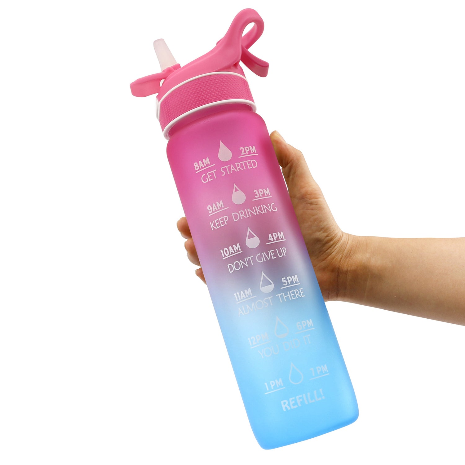 sports water bottle with straw