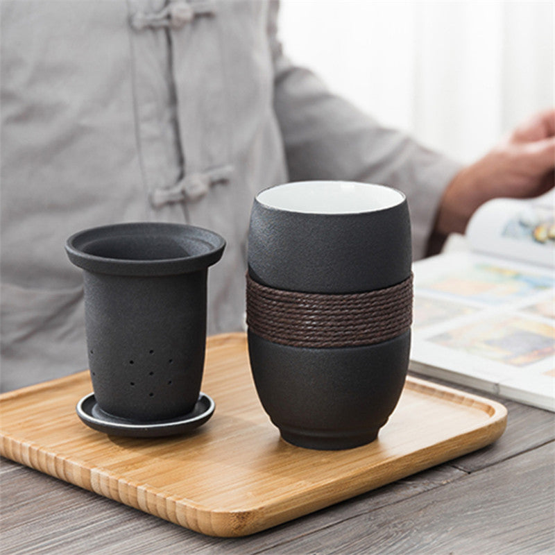 Ceramic Mug Filter Tea Cup With Lid Tea Separation Cup