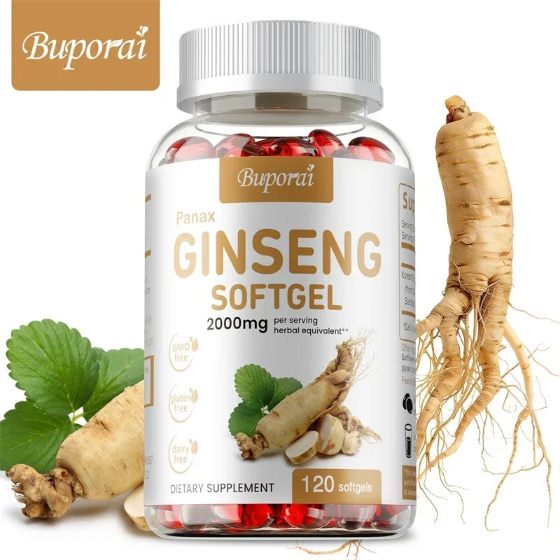 Red Panax Ginseng Capsules - for Immunity, Energy, Fatigue and Stress