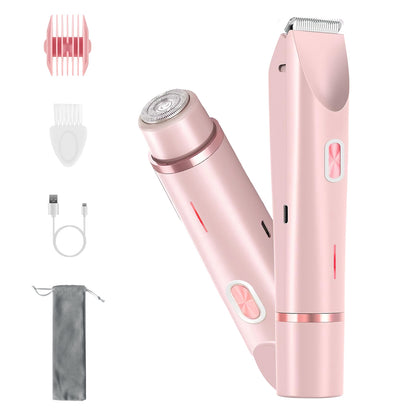 1Pc 2 In 1 Bikini Trimmer For Women Dual Head Cordless Body Shaver IPX7