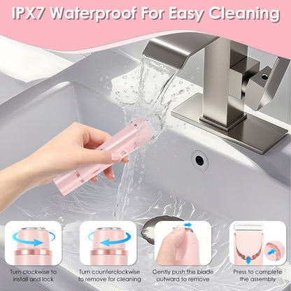 1Pc 2 In 1 Bikini Trimmer For Women Dual Head Cordless Body Shaver IPX7