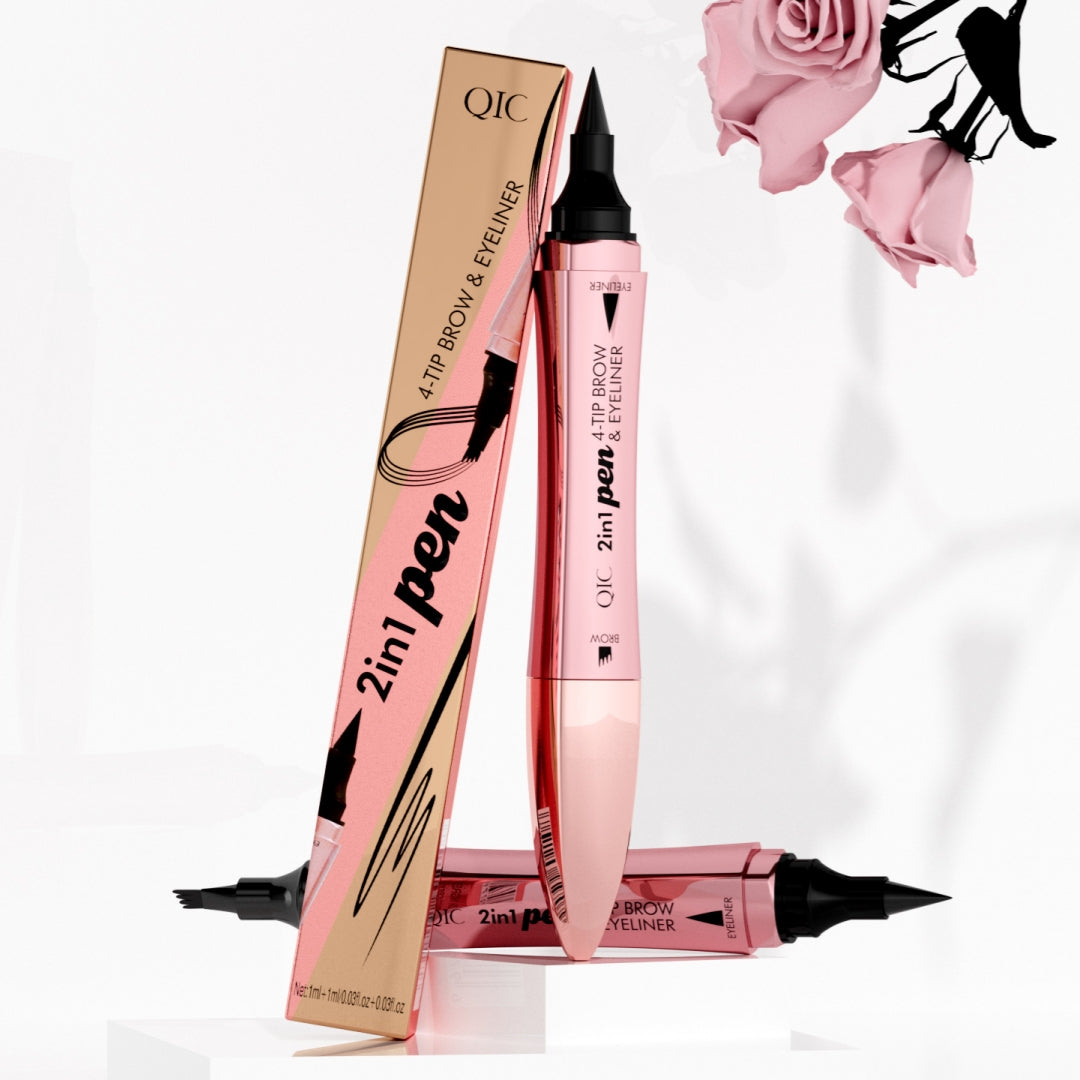 Double-headed 3D Micro-carved Liquid Four-fork Eyebrow Pencil