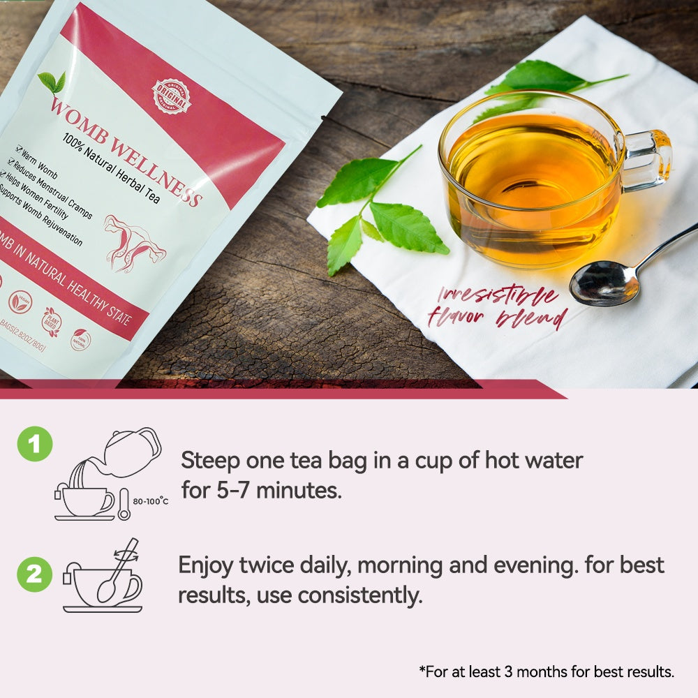 Chinaherbs Natural Womb Tea Female Period Menstrual Cramps Warmer Hormone Balance Glowing Beauty Care Packaged In Bag